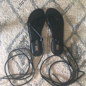 ASOS tie up flat sandals Size 7.5